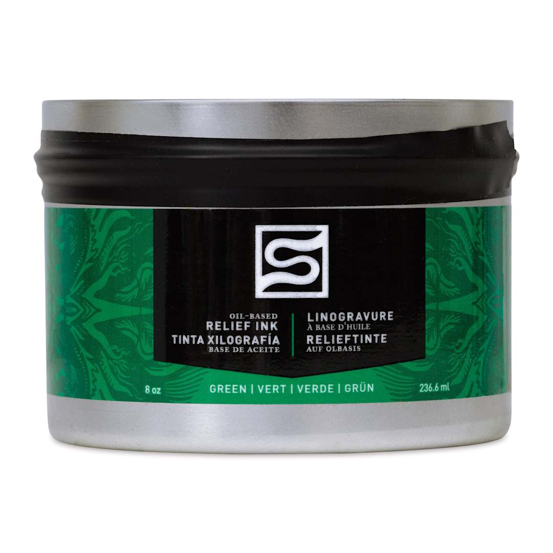 Open in modal - Speedball Oil-Based Relief Ink - Green, 8 oz front of packaging