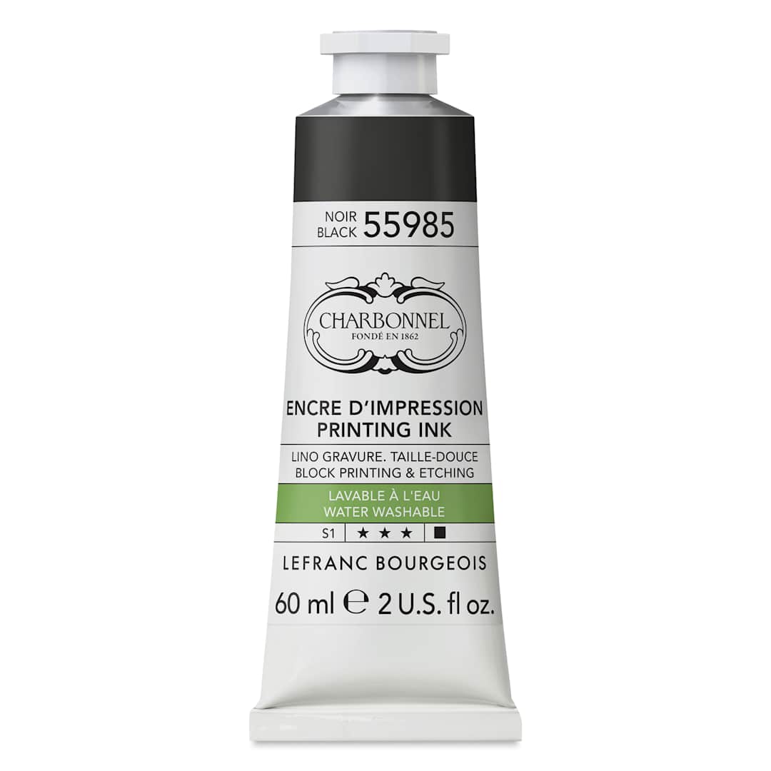 Open in modal - Charbonnel Water Washable Printing Ink - Black 55985, 60 ml