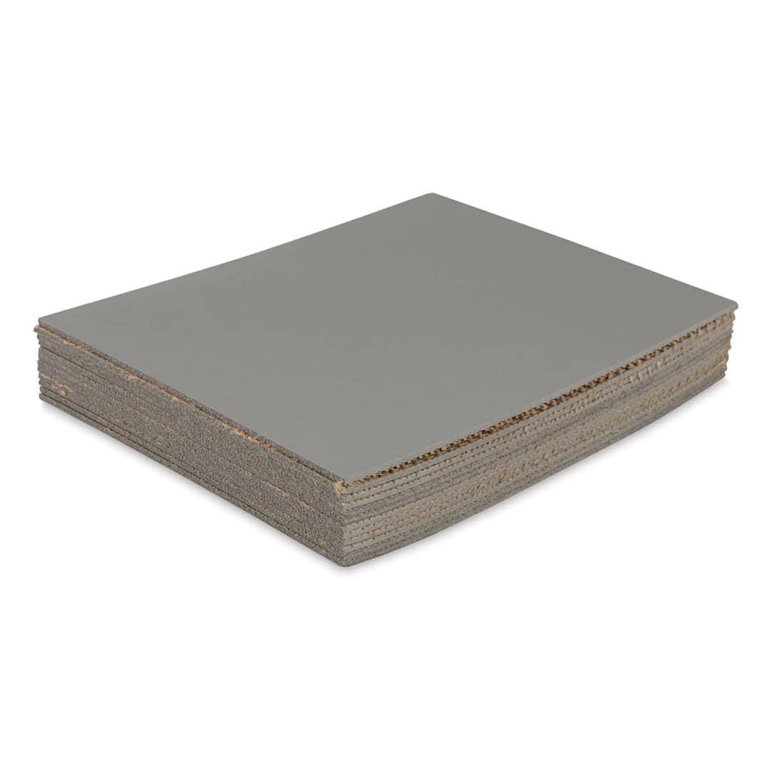 Open in modal - Blick Battleship Gray Linoleum - Pkg of 12, 8" x 10", Unmounted - out of packaging