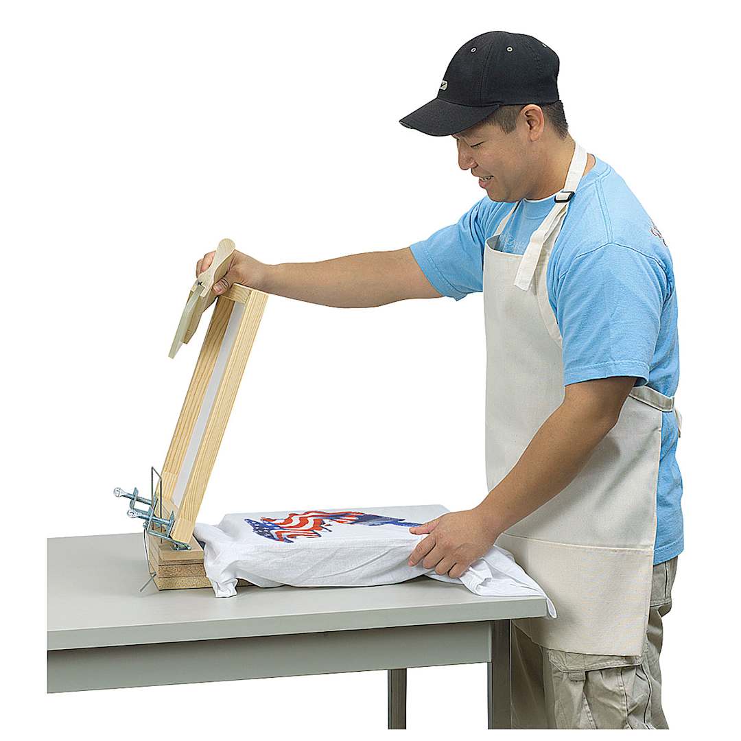 Open in modal - Blick Garment Screen Printing Machine - 12" x 15", 1-Color - in use