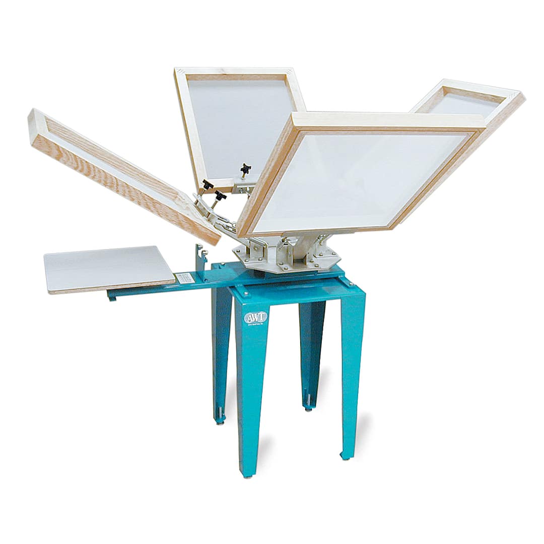 Open in modal - AWT Econo-Tex II Floor Model Printers - front view with 4 screens attached (not included)