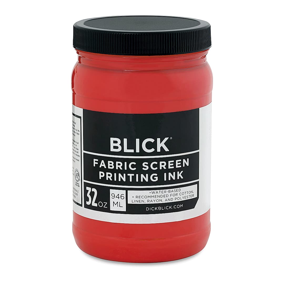 Open in modal - Blick Water-Base Acrylic Textile Screen Printing Ink - Red, Quart