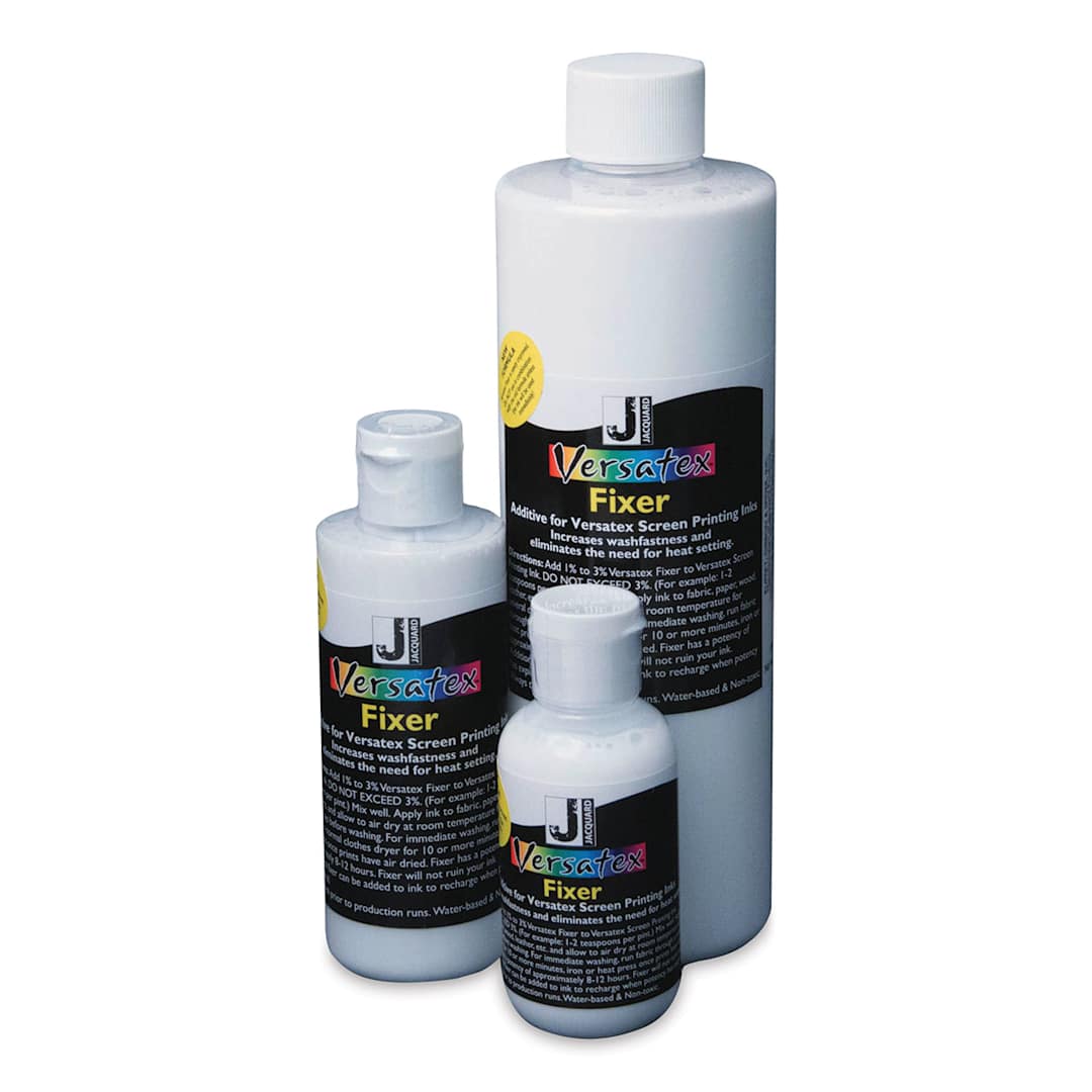 Open in modal - Jacquard Versatex Screen Printing Color Fixer - 3 Assorted size bottles grouped