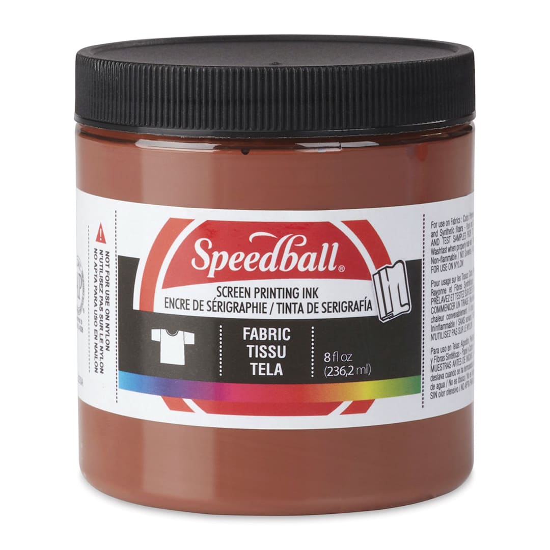 Open in modal - Speedball Fabric Screen Printing Ink - Brown, 8 oz, Jar