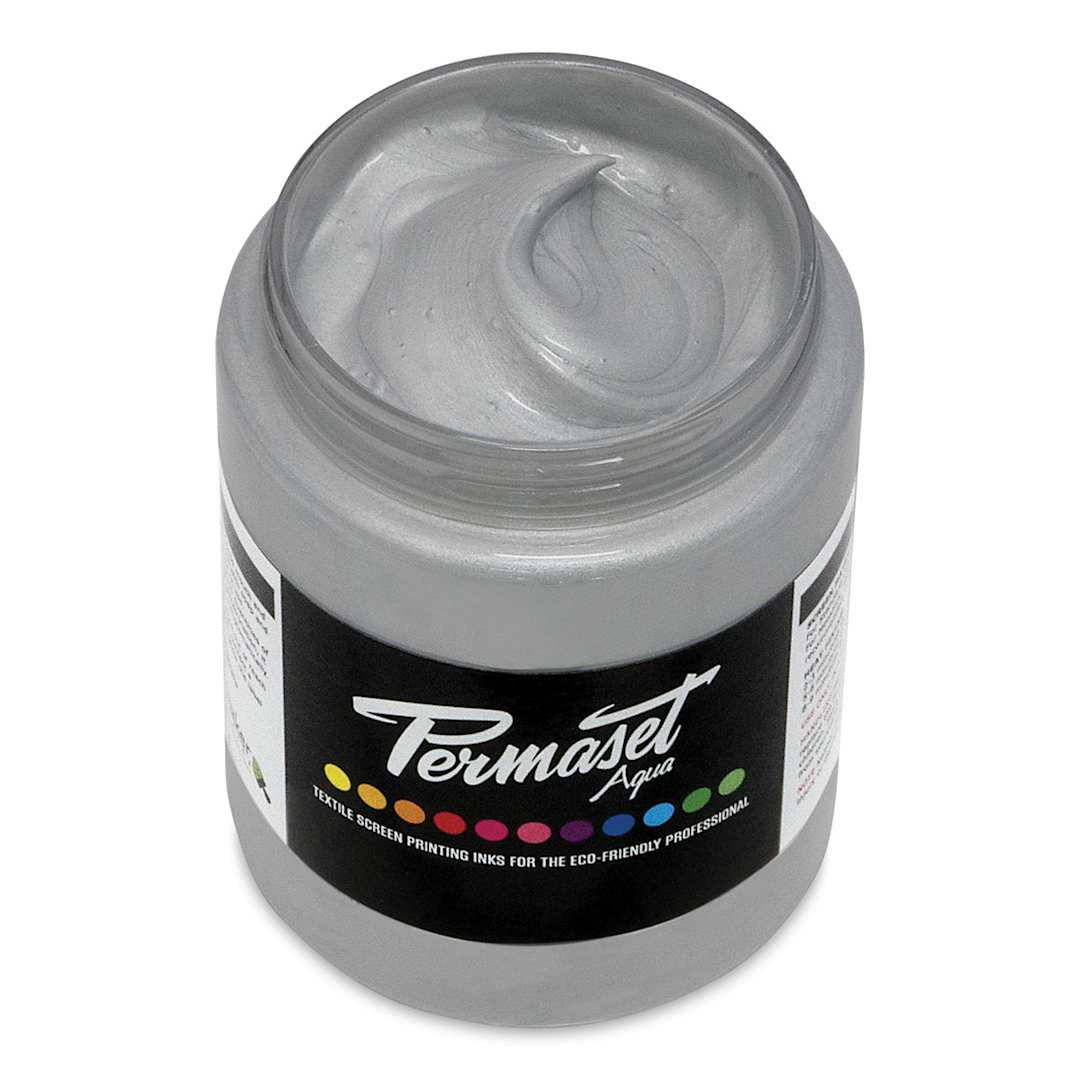Open in modal - Permaset Aqua Fabric Ink - Bright Silver, 300 ml