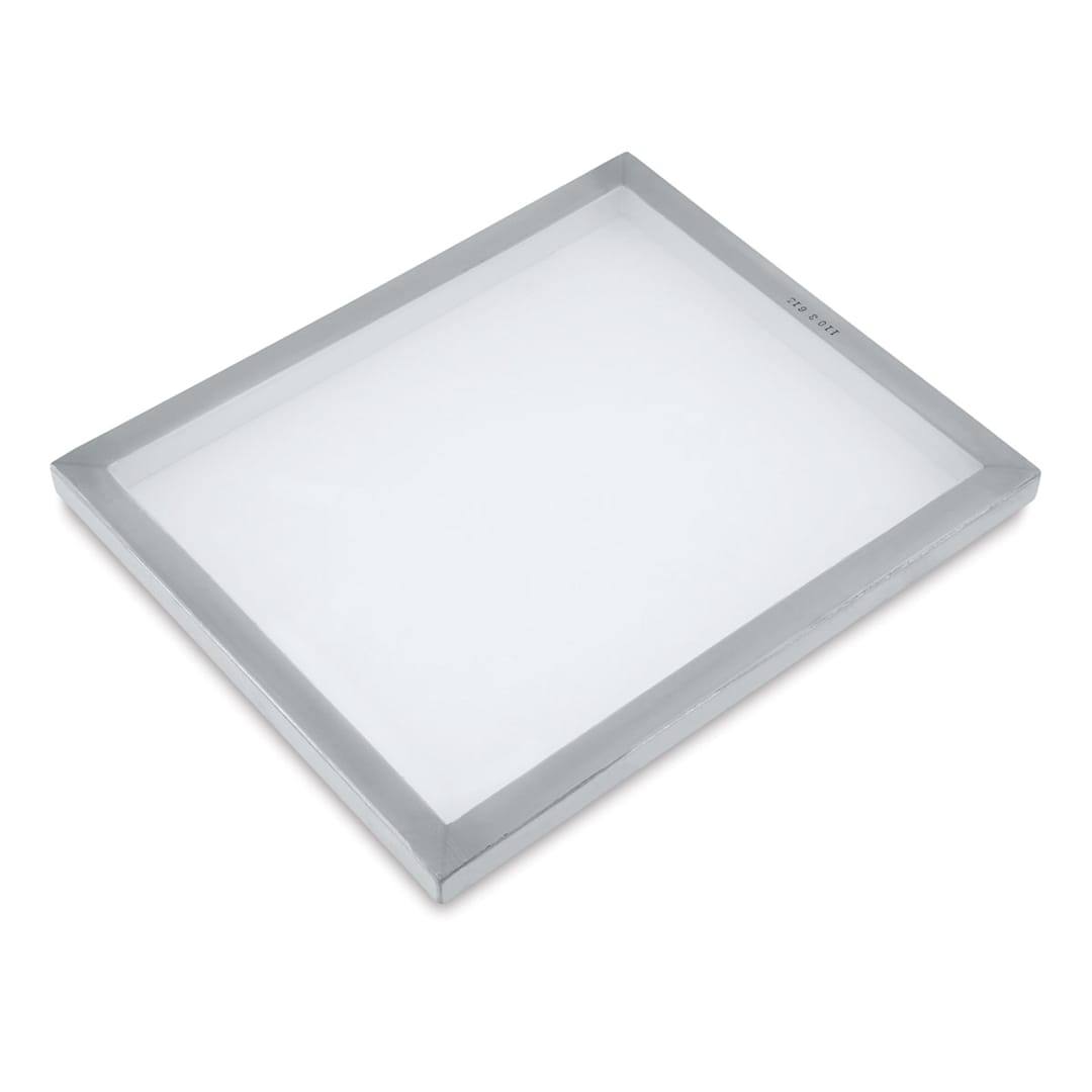 Open in modal - Speedball Screen Printing Frame - Angled view of Aluminum 20" x 24" frame with White Mesh