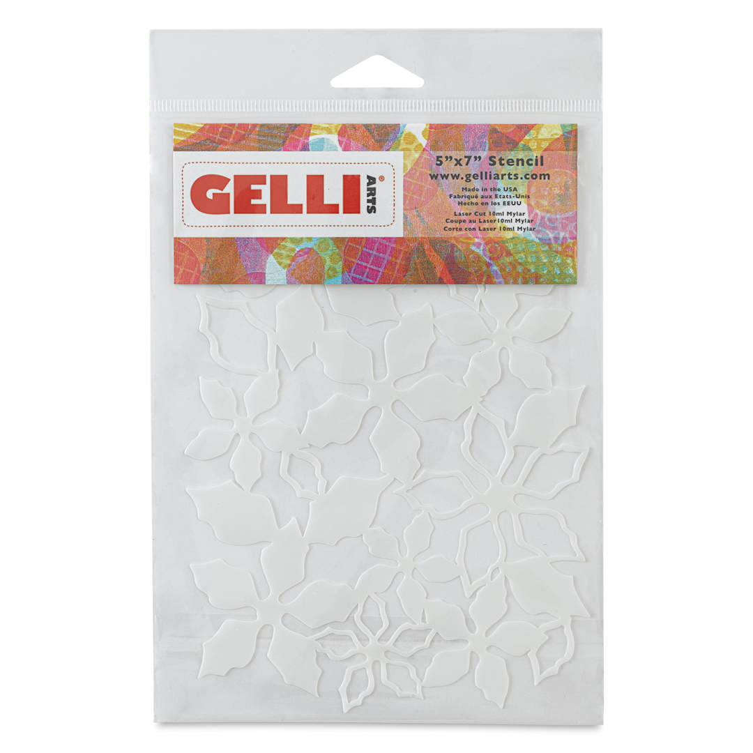 Open in modal - Gelli Arts Stencil - Poinsettia, 5" x 7" - front of packaging