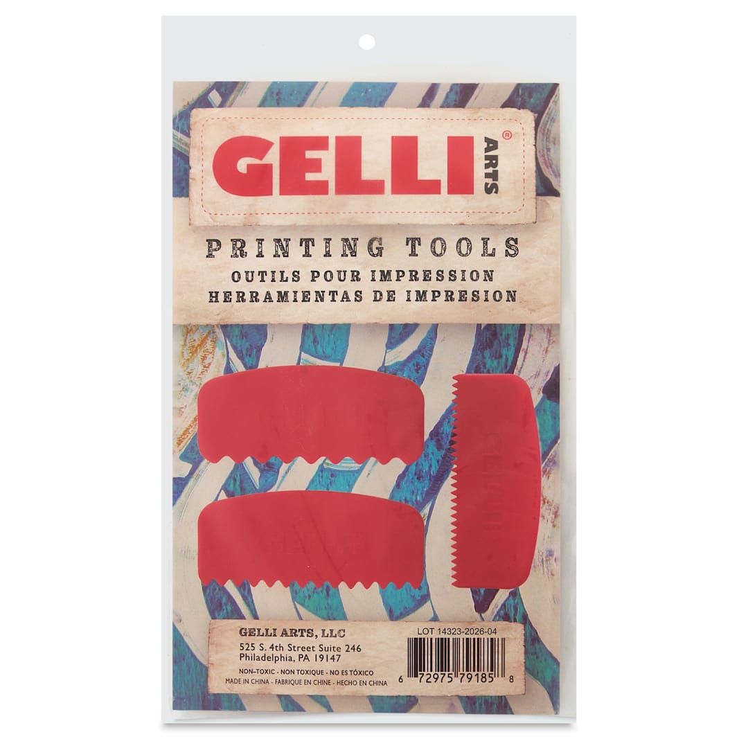 Open in modal - Gelli Arts Large Printing Tools - Set of 3, Round front of packaging