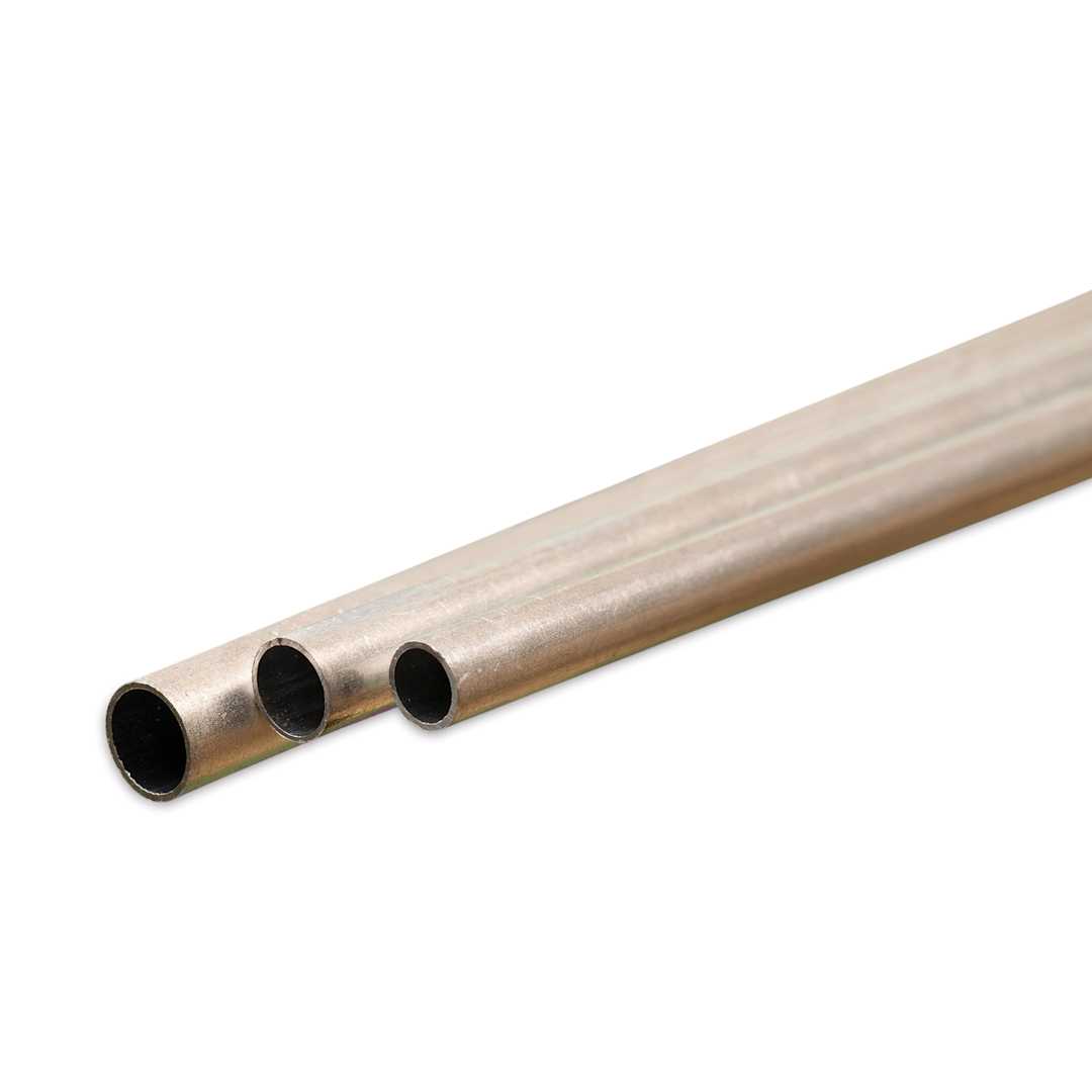 Open in modal - K&S Bendable Metal Shape - Aluminum, Round Tube, 3/16", 7/32", 1/4", Pkg of 3 (contents)