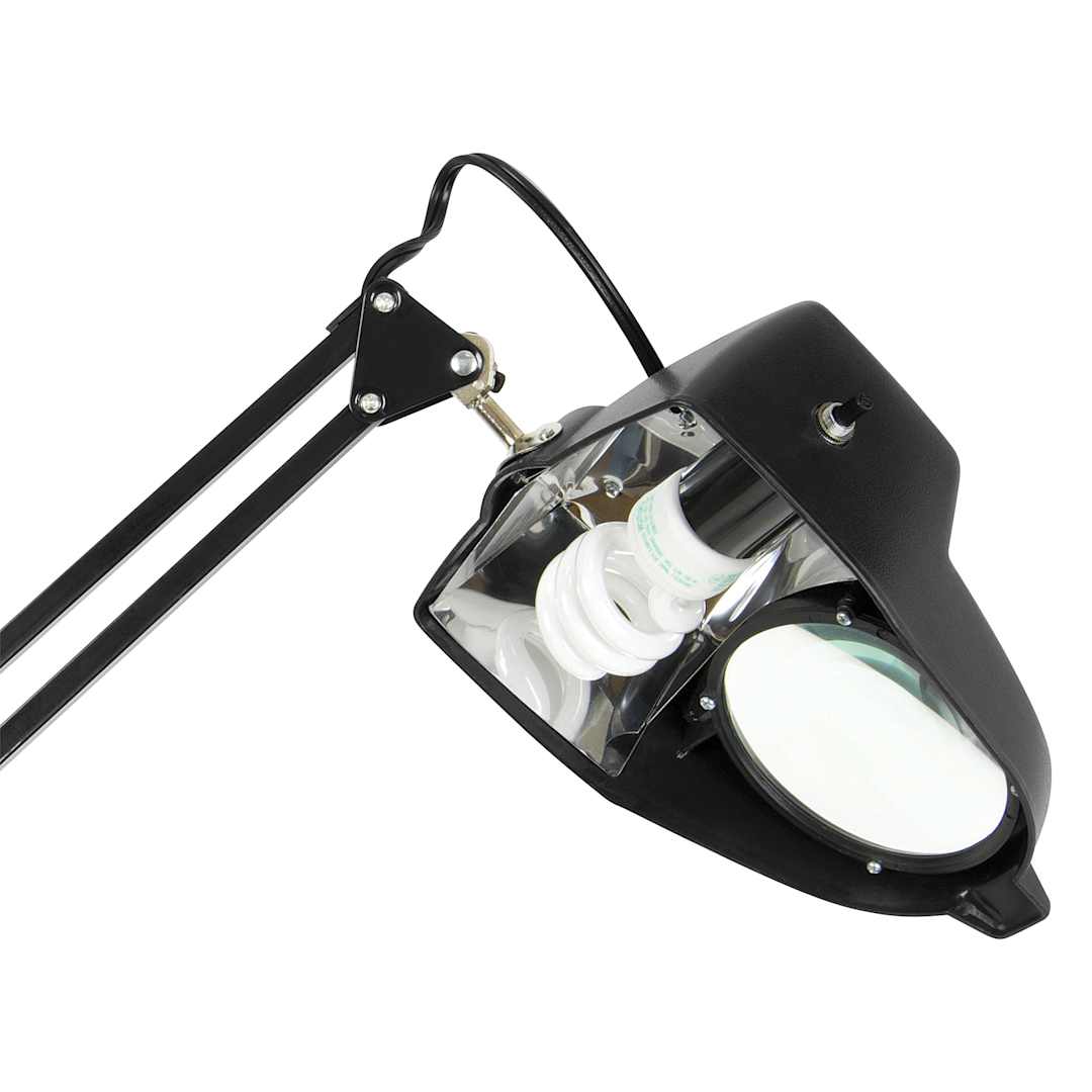 Open in modal - Studio Designs Magnifier Lamp - Black, Diopter 3, close-up of the lamp head viewed from underneath