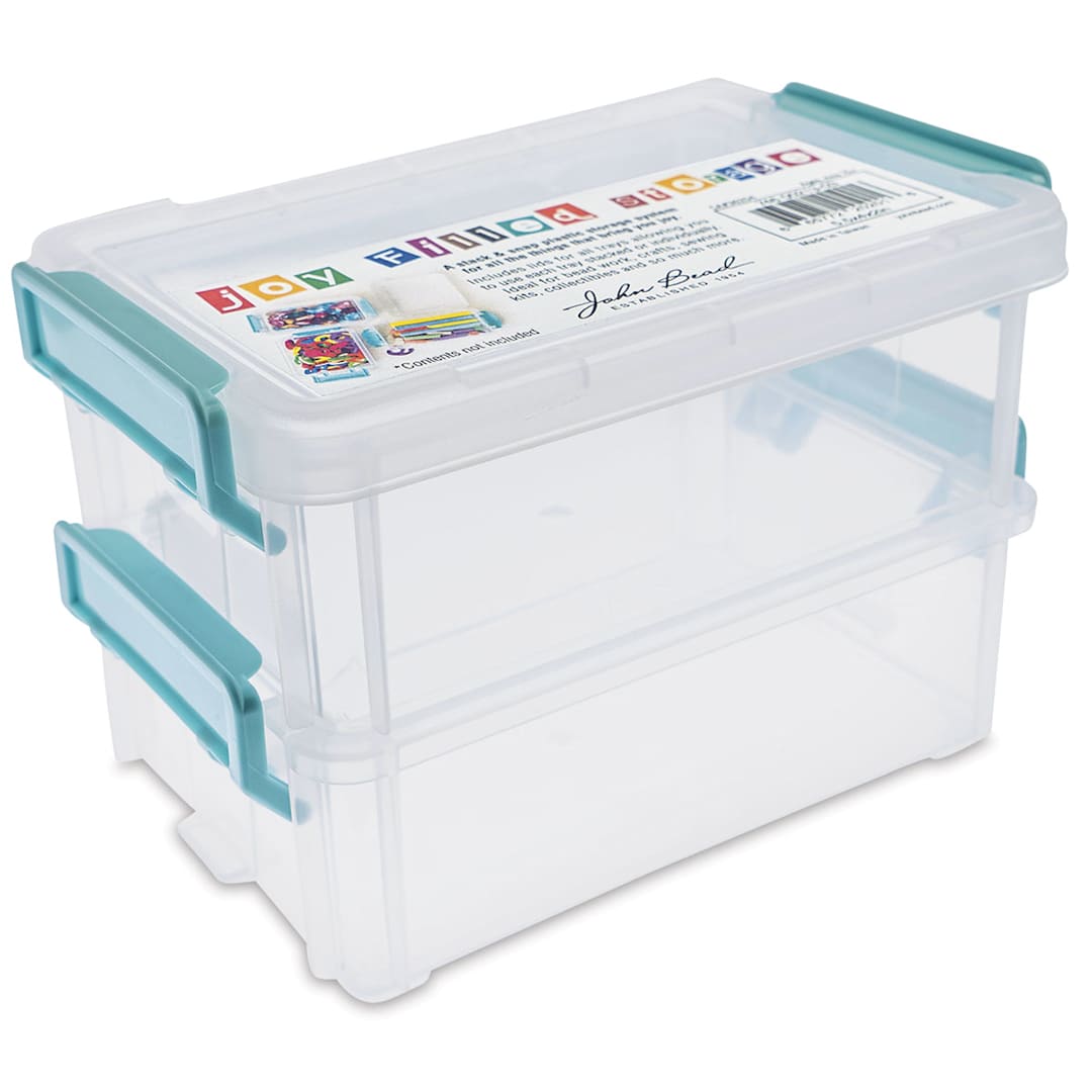 Open in modal - John Bead Stack and Snap Craft Storage Containers - 2 Layers, 2"H x 4"W x 5-1/2"L (Stacked)