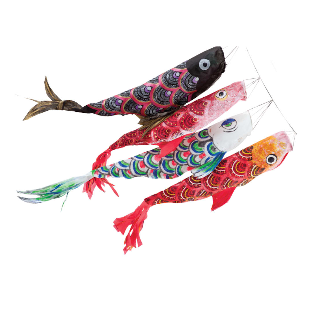 Open in modal - block print koinobori