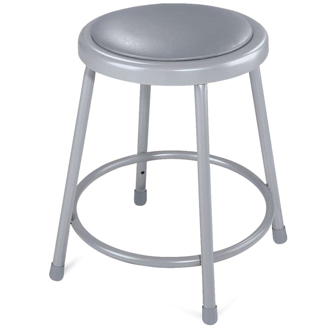 Open in modal - National Public Seating Corp. Padded Stool - 24", Gray
