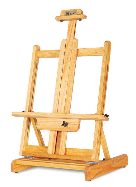 Open in modal - Best Deluxe Tabletop Easel - Slight Right angle view of Upright Easel with mast slightly extended