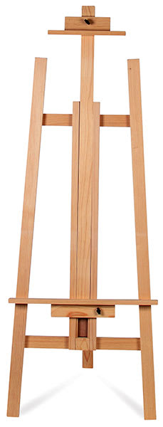 Open in modal - Adjustable Pine Lyre Easel - Front view with mast partially extended