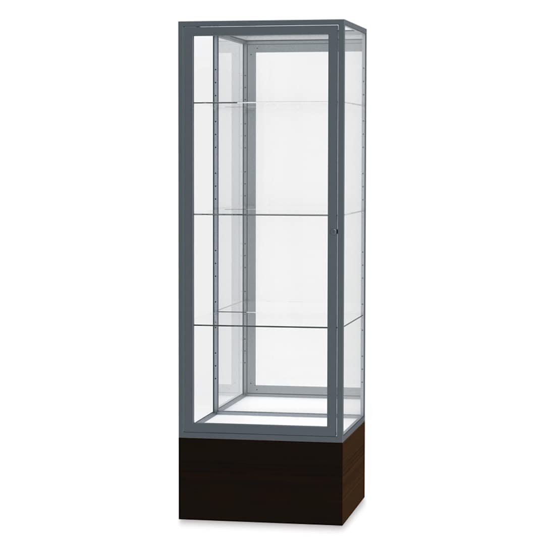 Open in modal - Waddell Keepsake Series Display Case - 24" x 72" x 24", Walnut/Satin, Mirror Back