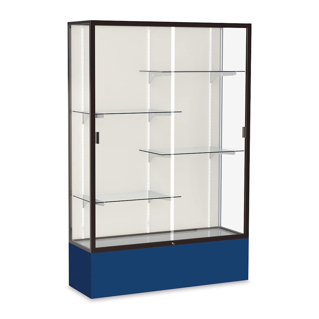 Open in modal - Waddell Spirit Series Display Case - 72" x 48" x 16", Dark Bronze/Navy Base