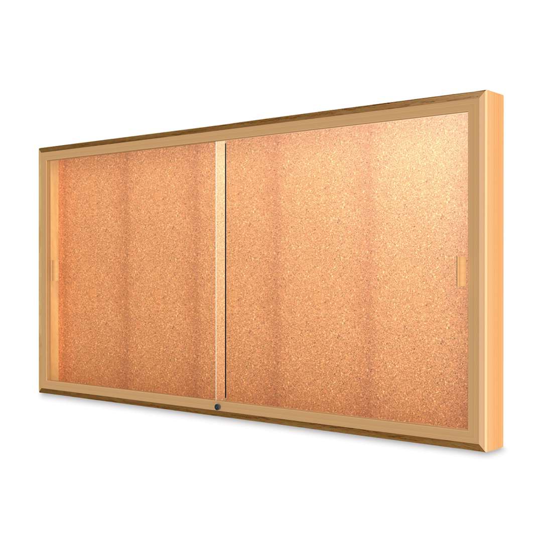 Open in modal - Waddell Legacy Wall Mounted Display Cabinet - 72" x 36" x 4", No Header, Cork Display