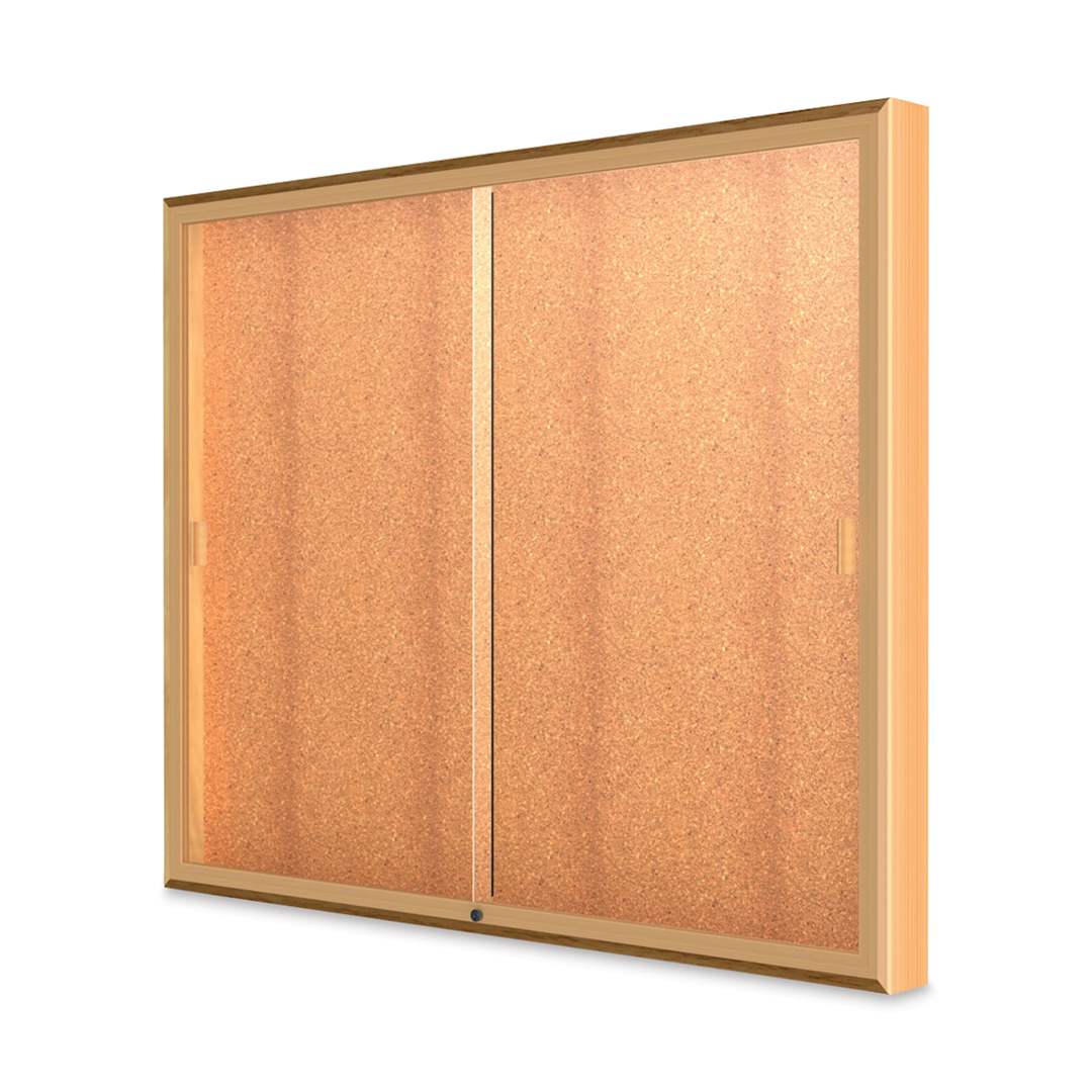 Open in modal - Waddell Legacy Wall Mounted Display Cabinet - 60" x 48" x 4", No Header, Cork Display