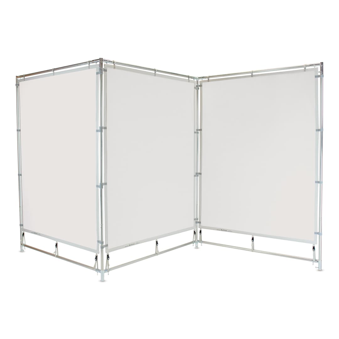 Open in modal - Flourish MeshPanels Steel Three-Panel Display Walls - 3 Panels, 5ft Walls
