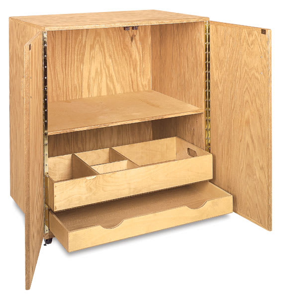 Open in modal - Best Art Cart - Angled view shown open and empty