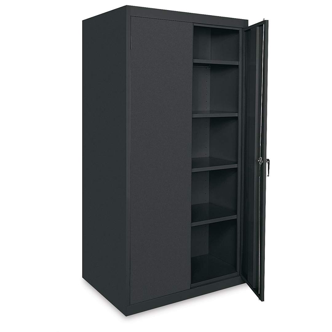 Open in modal - Sandusky Lee Storage Cabinet - 36" x 72" x 24", Black, With Adjustable Shelves
