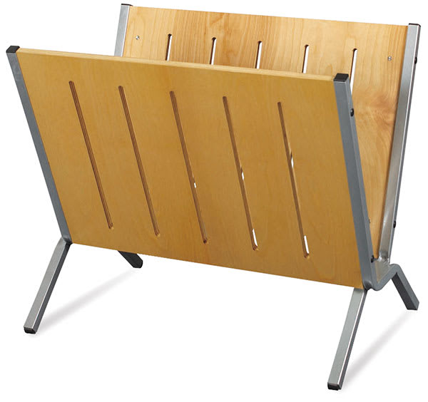 Open in modal - Miller Group Birchwood Print and Poster Rack - Slightly angled view of empty Rack
