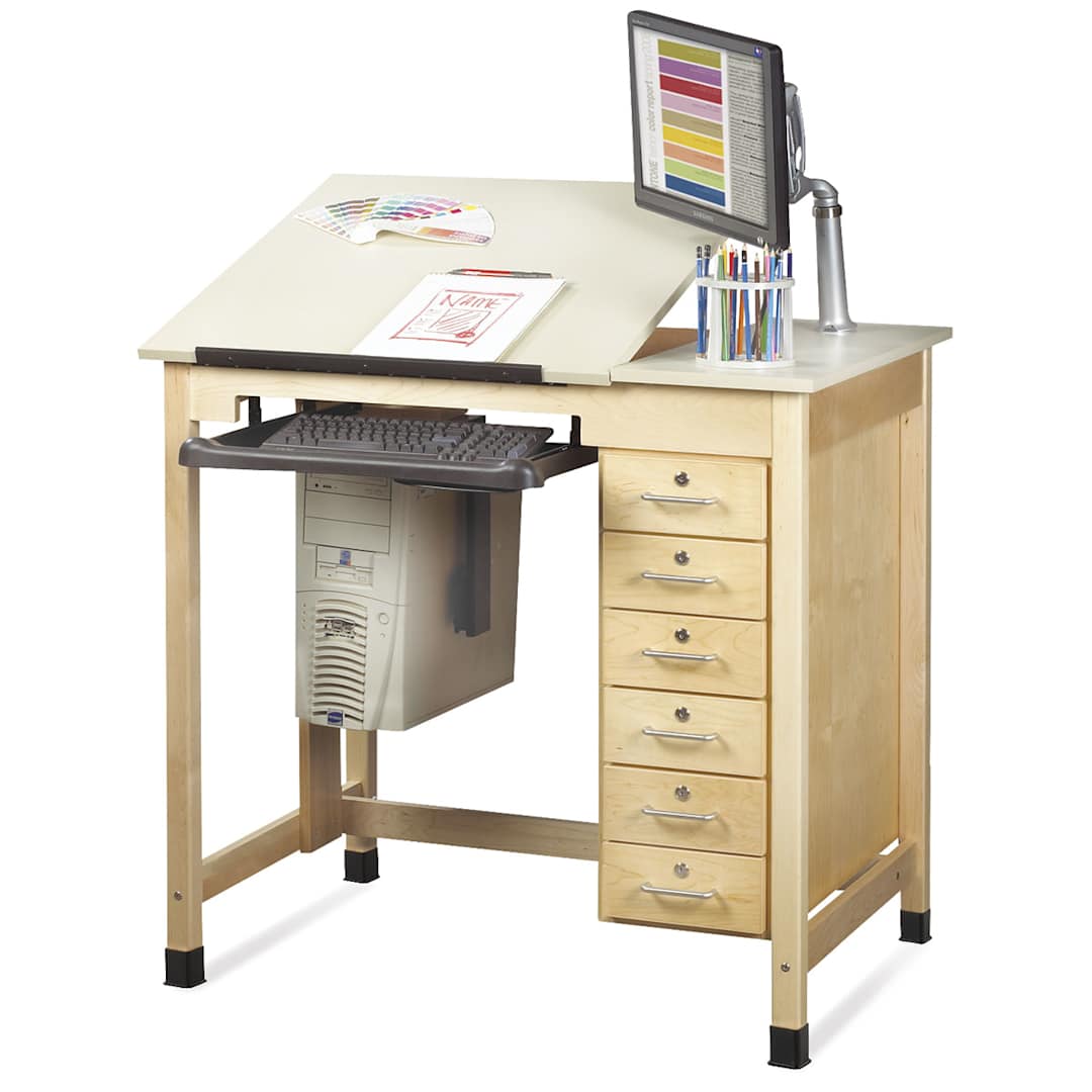 Open in modal - Diversified Spaces Shop-Bilt Drawing/CAD Table with 6 Drawers