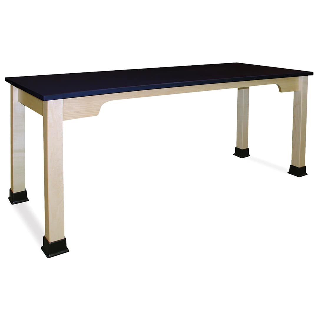 Open in modal - Hann Table with Scalloped Edge - Hard Maple, Plastic Top, 24" x 54"