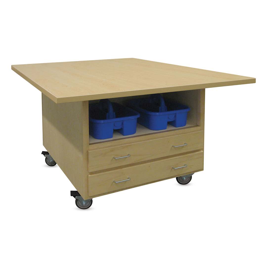 Open in modal - Hann Craft and Project Workstations - Maple Laminate Top, with Casters