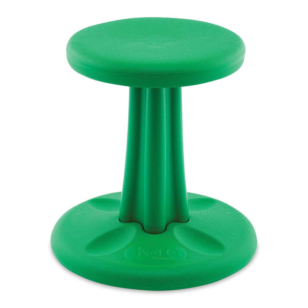 Open in modal - Kore Design Kids Wobble Stool - Front view of Green 14" Stool