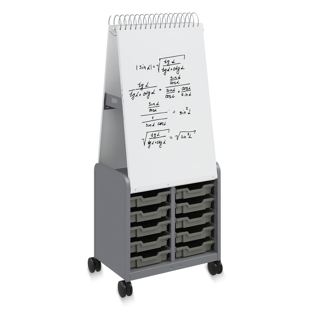 Open in modal - Smith Systems Cascade Spiral Noteboard Unit - Platinum, 3" Totes, No Doors