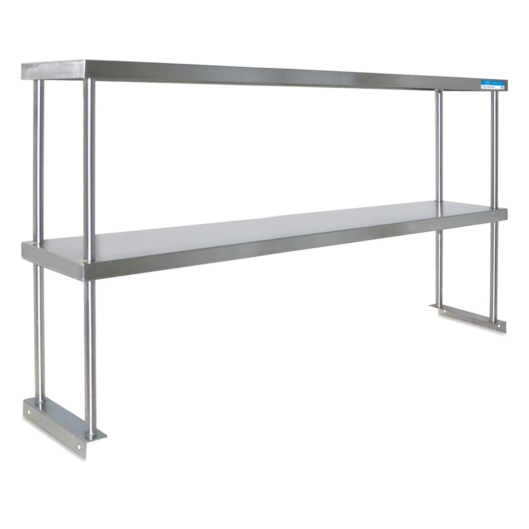 Open in modal - Diversified Spaces Stainless Steel Shelf - Double Shelf, 72"L x 12" W, for use with Steel Talbe