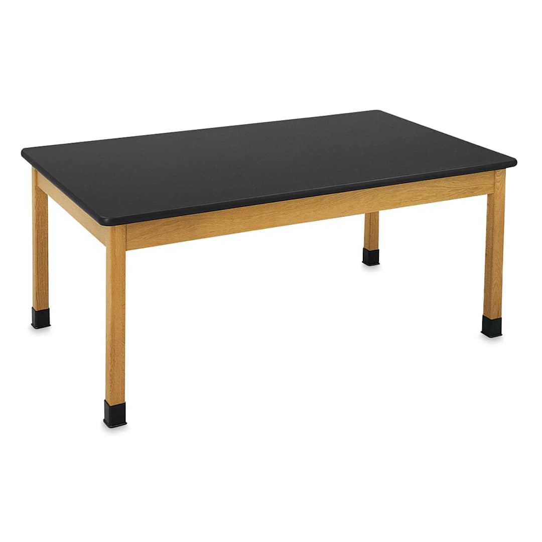 Open in modal - Diversified Spaces Plain Apron Tables - Angled view of Table with ChemGuard top