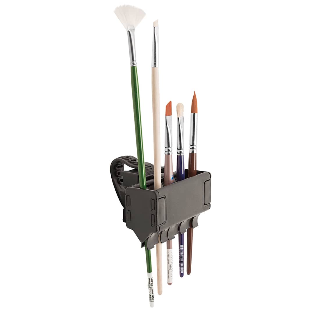 Open in modal - Brush Grip Rotating Brush Holder - Side view of Holder with brushes inserted