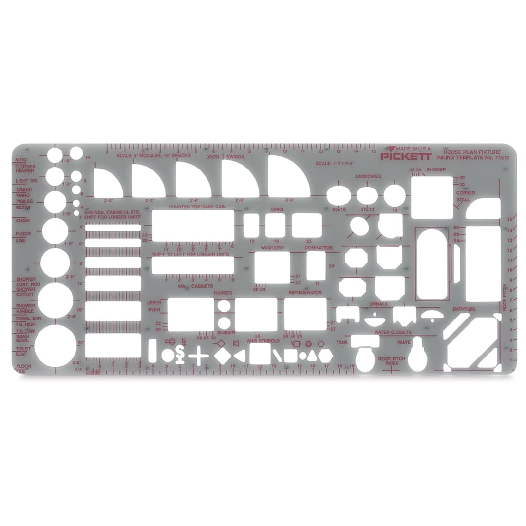 Open in modal - Chartpak Pickett Architectural Template for House Fixture planning