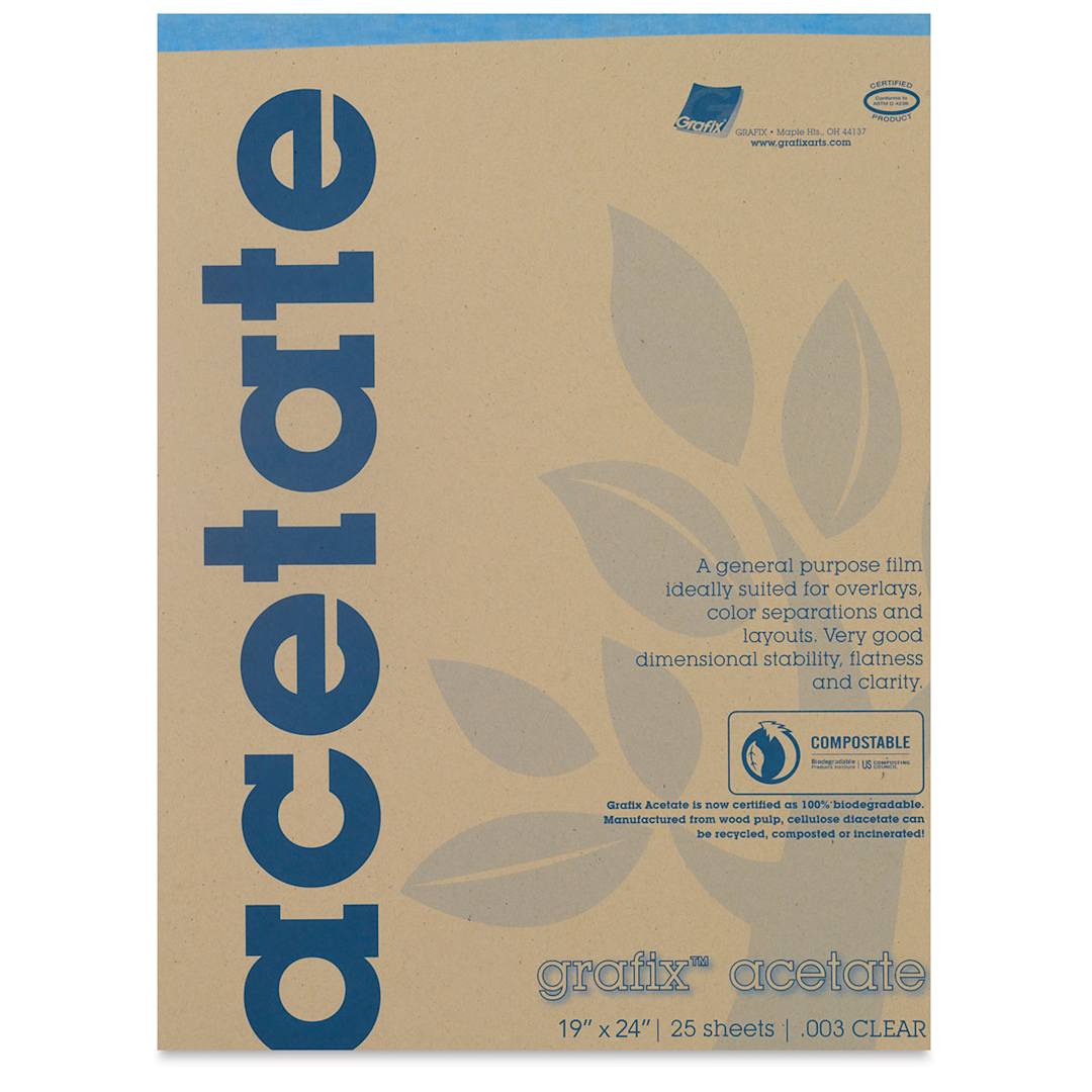 Open in modal - Grafix Clear Acetate - 19" x 24" x .003", Pad, 25 Sheets