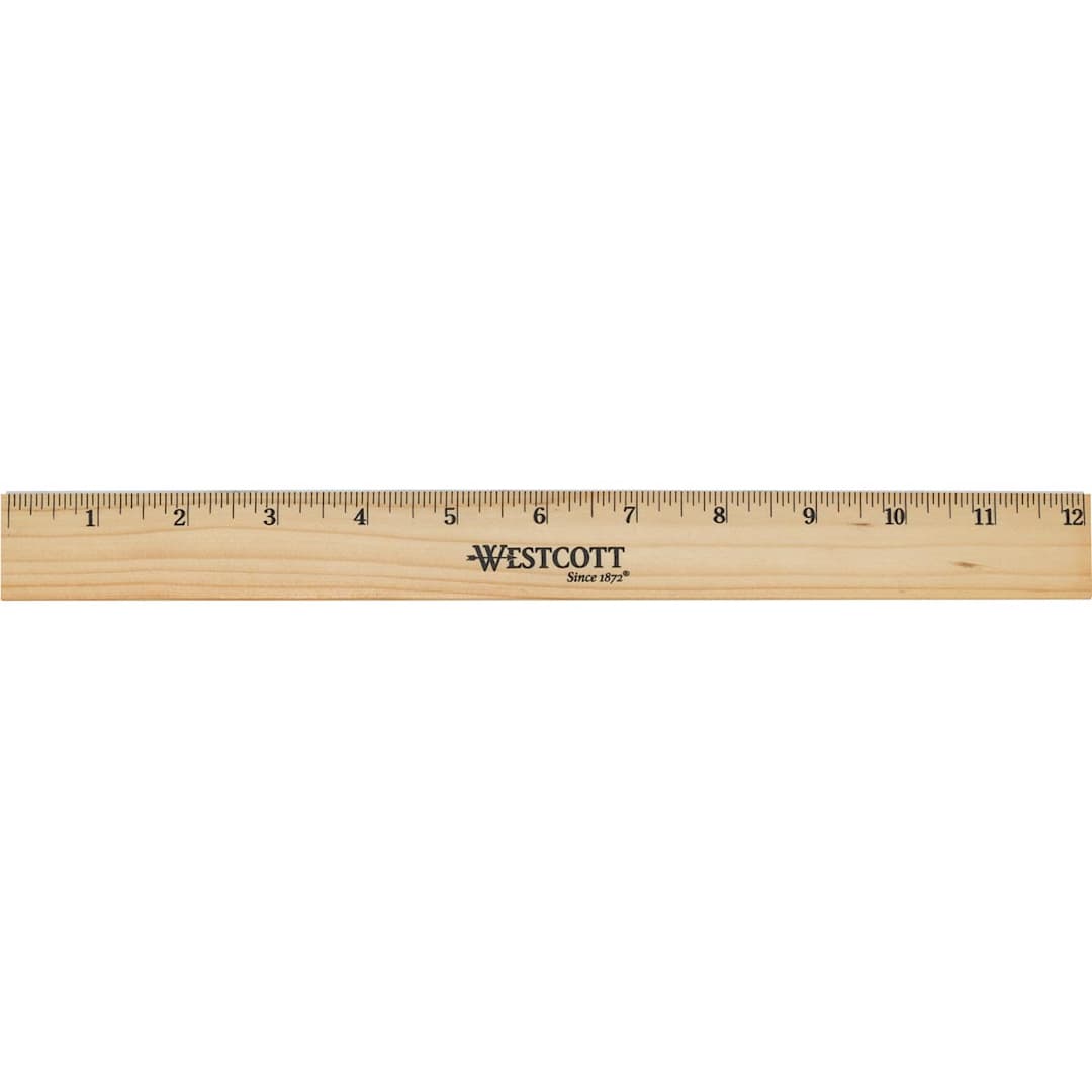 Open in modal - RULER WOOD W/MET EDG 12IN