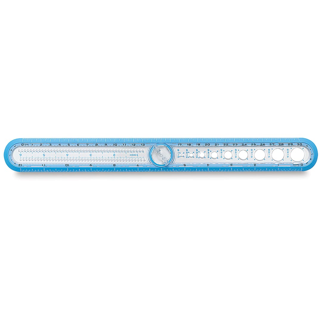 Open in modal - Helix Circle Ruler - Top view of 12" ruler
