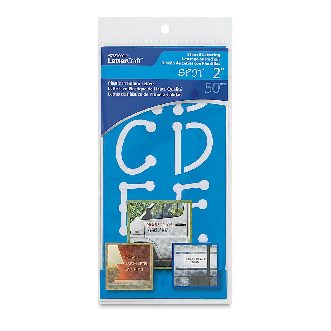 Open in modal - Westcott BetterLetter Plastic Letter Stencils - 2", Capital Only, Spot Caps