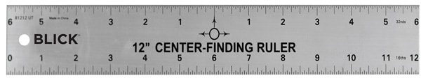 Open in modal - Blick Center Finding Ruler - Closeup of center of ruler 