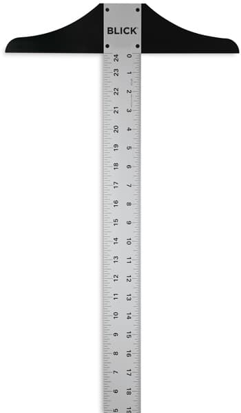 Open in modal - Blick Heavy-Duty T-Squares - Upright T-Square showing calibrations