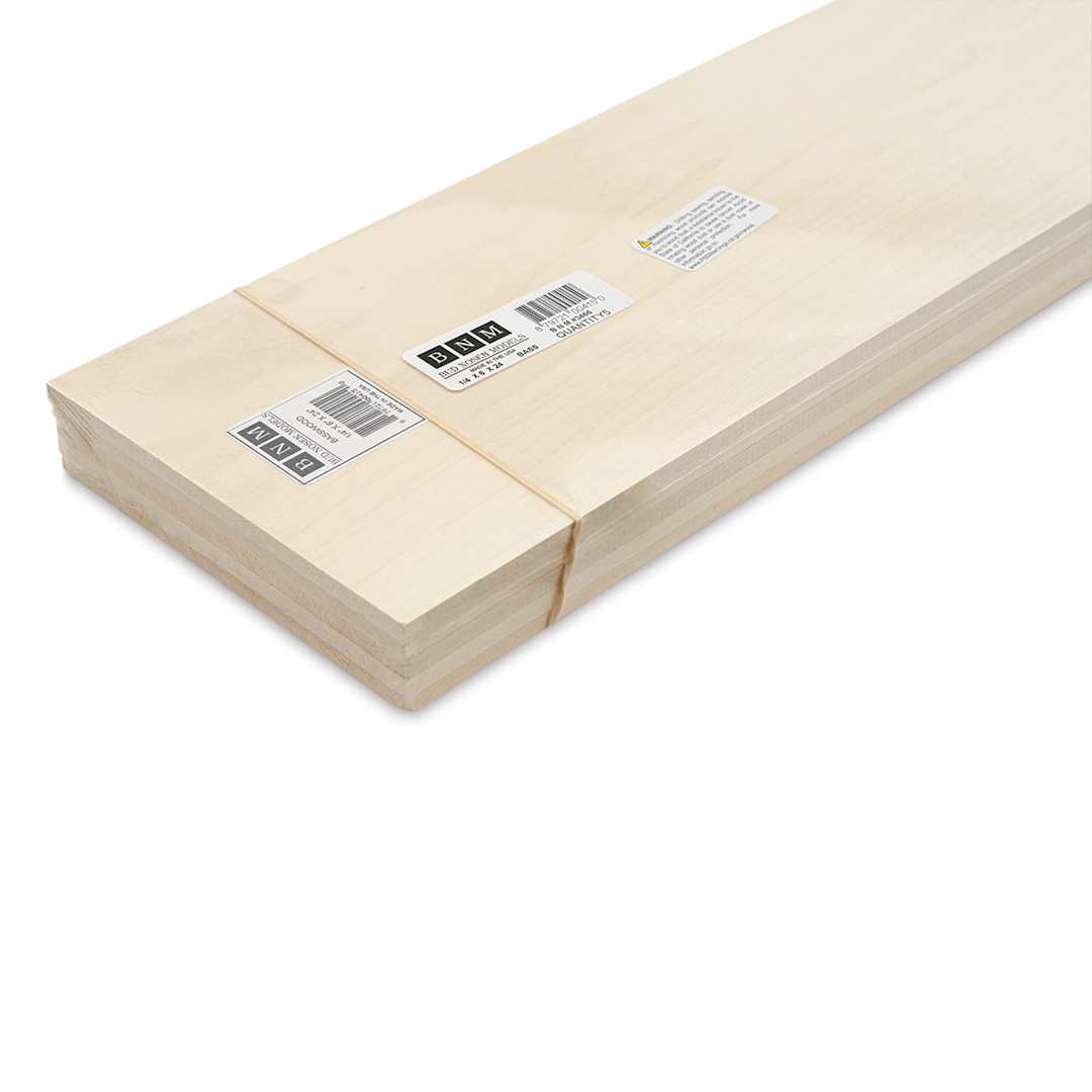 Open in modal - Bud Nosen Basswood Sheets - 1/4" x 6" x 24", 5 Sheets - close-up