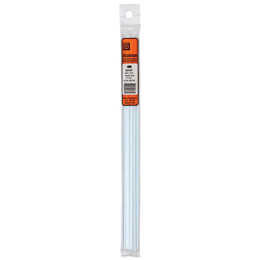 Open in modal - Plastruct Plastic Strip - Pkg of 10, 0.08" H × 0.156" W × 10" L