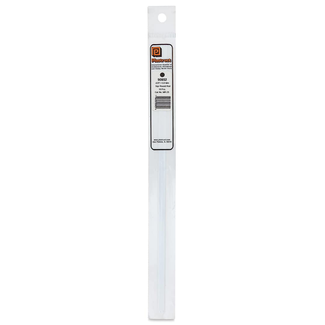 Open in modal - Plastruct Plastic Round Rod - Pkg of 10, 0.025" Dia × 10" L