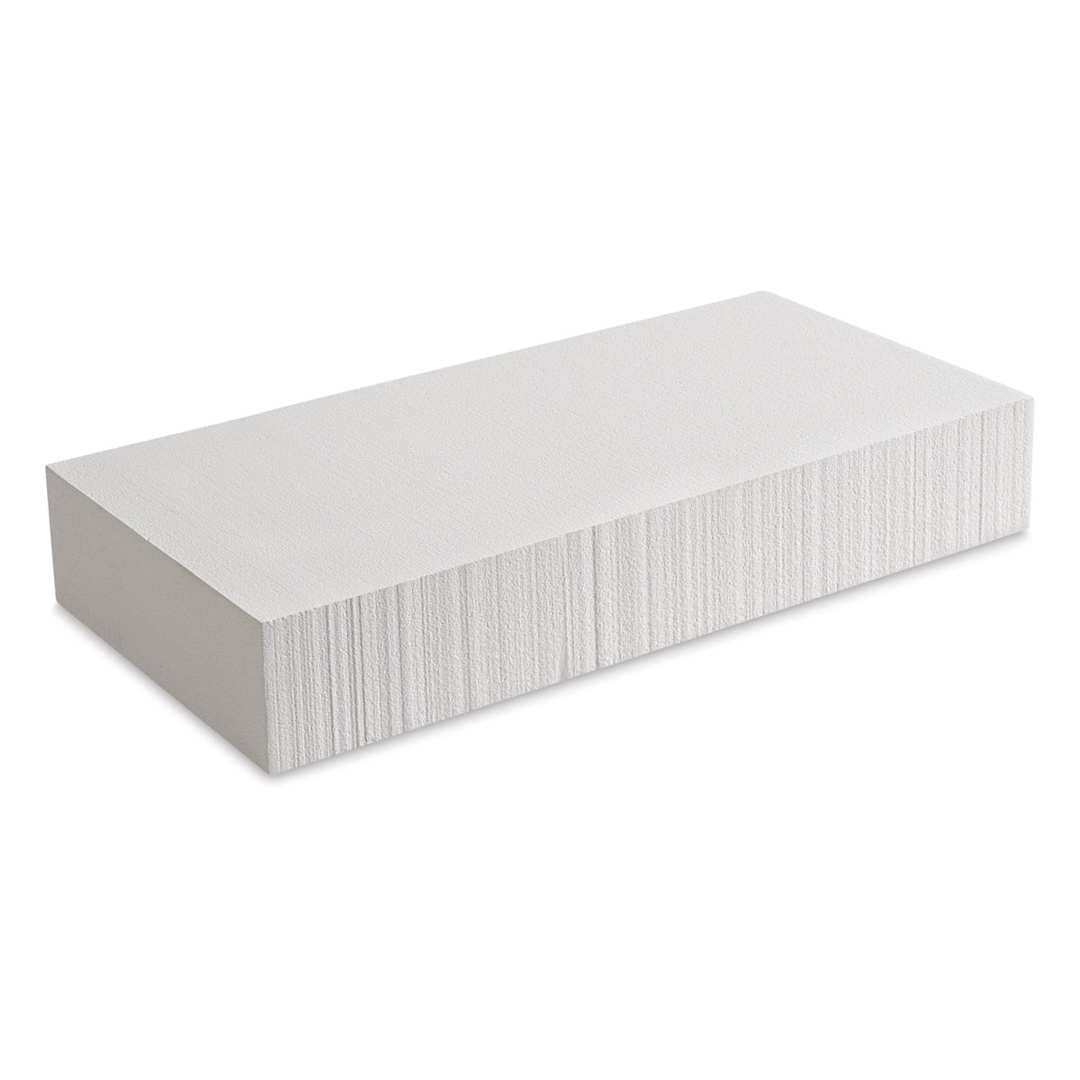 Open in modal - Plastruct Polystyrene Foam - Angled view of 12" x 24" x 4" piece of foam