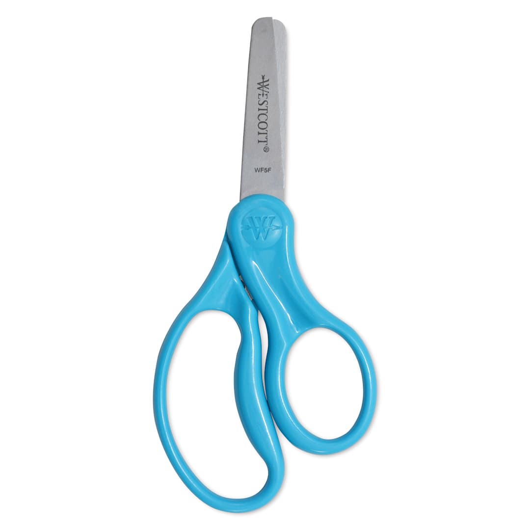 Open in modal - Westcott Hard Handle Kids Scissors - 5", Blunt blue