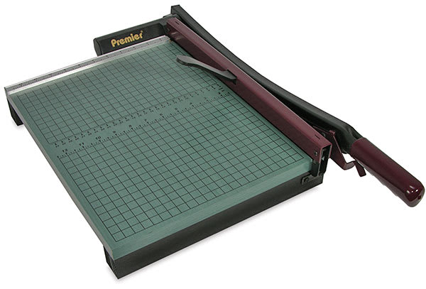 Open in modal - StakCut Green Board Paper Trimmer - Left angle view of 15" Cut Trimmer