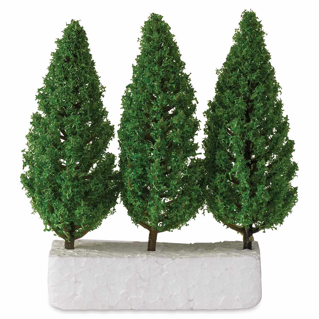 Open in modal - Schulcz Scale Model Trees - Leafy Tree, Plastic Trunk, 95 mm, Pkg of 3