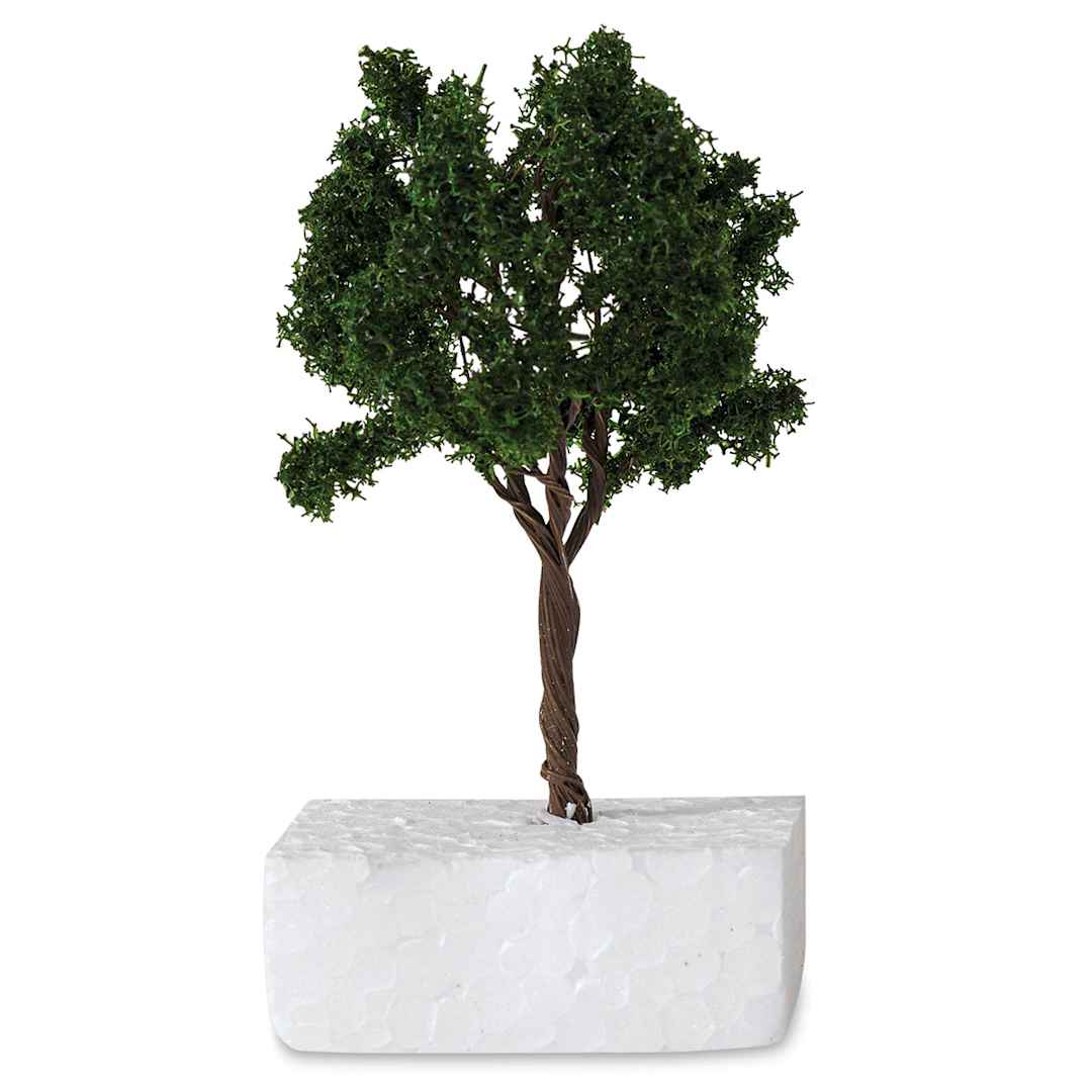 Open in modal - Schulcz Scale Model Trees - Leafy Tree, Dark Green, Metal Trunk, 90 mm, Single